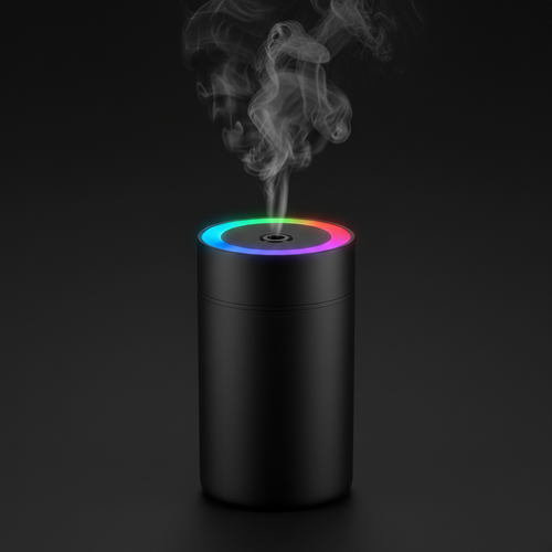 Diffuseur de parfum LED USB pour voiture – Brume parfumée & lumière d’ambiance